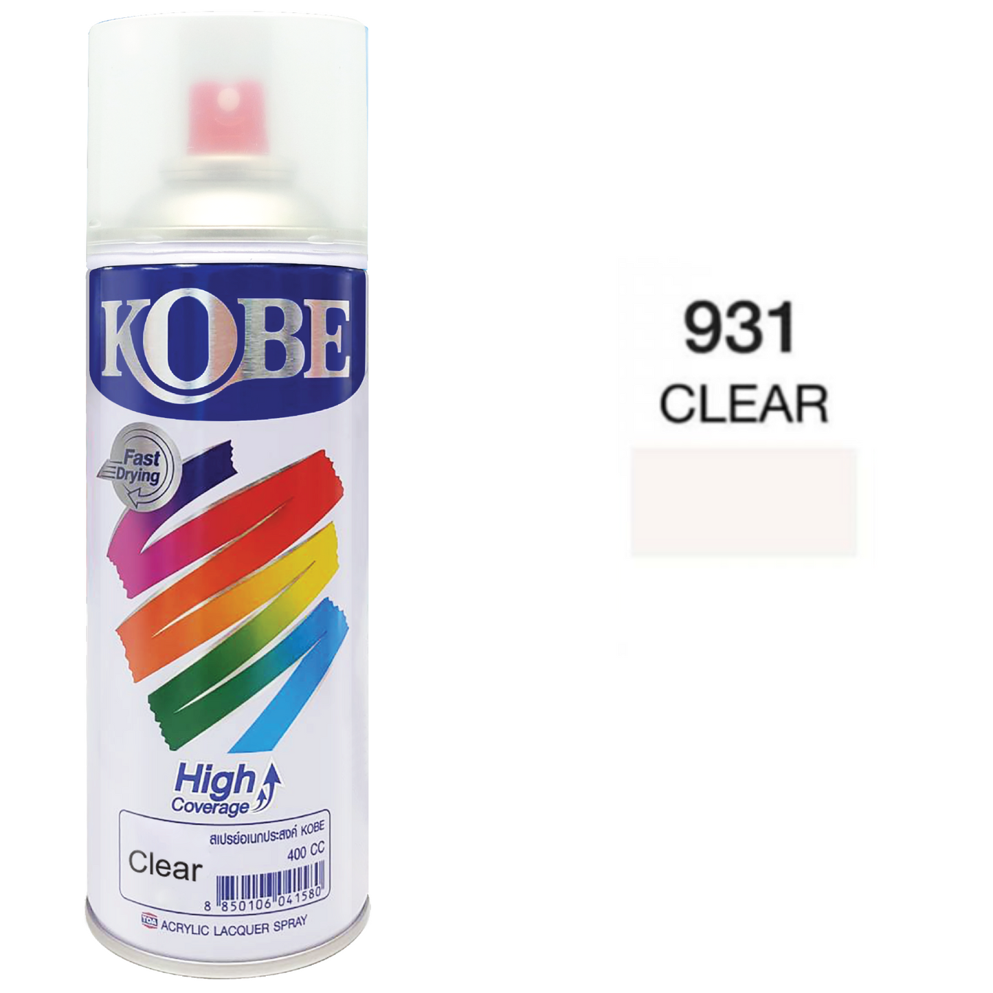 Kobe Spray Paint - Clear/Matte Lacquer  - 400ml premium grade aerosol spray, All purpose paint