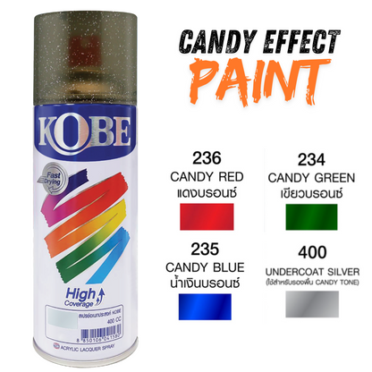 Kobe Spray Paints, Candy Colors  - 400ml premium grade aerosol spray, All purpose paint