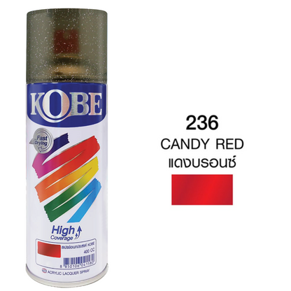 Kobe Spray Paints, Candy Colors  - 400ml premium grade aerosol spray, All purpose paint