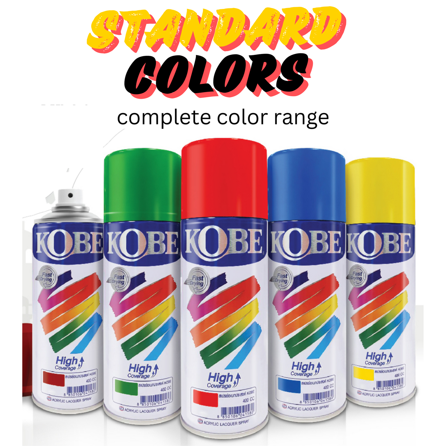 Kobe Spray Paints  - 400ml premium grade aerosol spray, All purpose paint