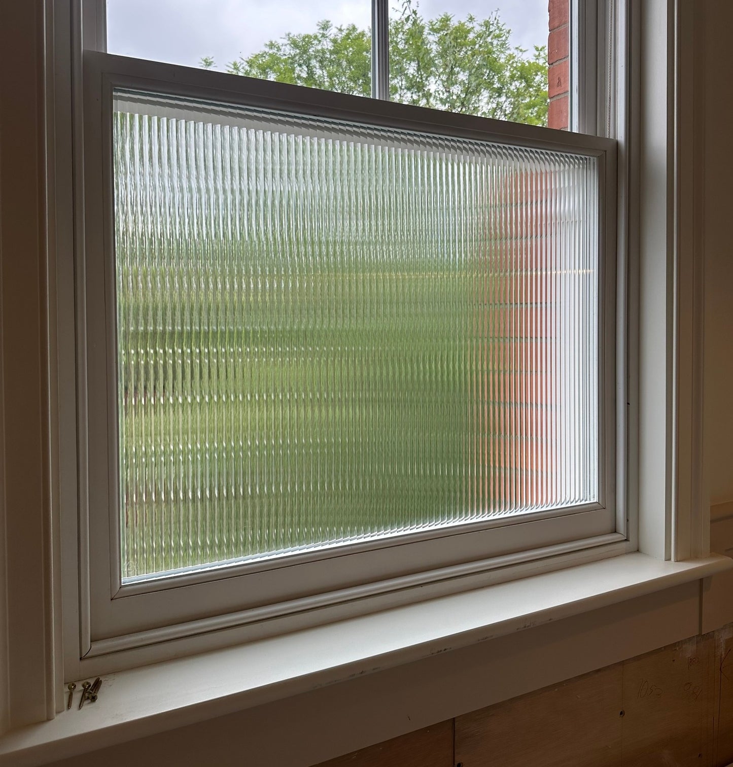 Fluted Window Film - 15mm clear fluted glass look