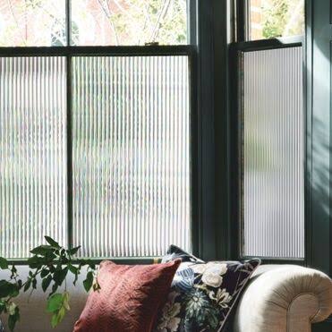 Fluted Window Film - 15mm clear fluted glass look